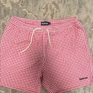 Barbour Red Gingham Men's Swim Trunks